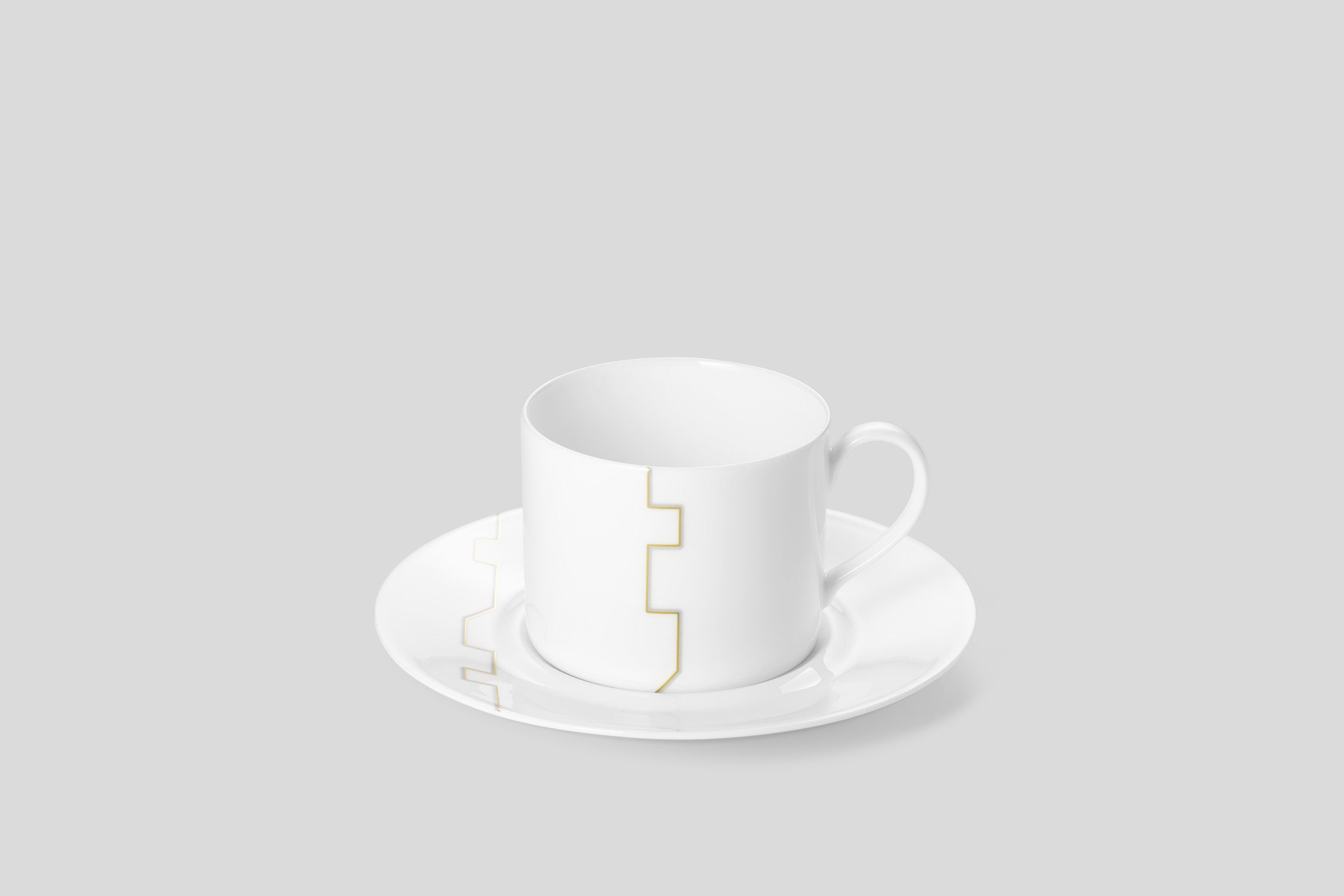 Designer-Luxury-Modern-Dibbern Avenue Gold Teacup & Saucer-Dibbern-Avenue-Bodo Sperlein-Bone China-Designer-Luxury-Modern-Tasse-Becher-Kaffee Tasse