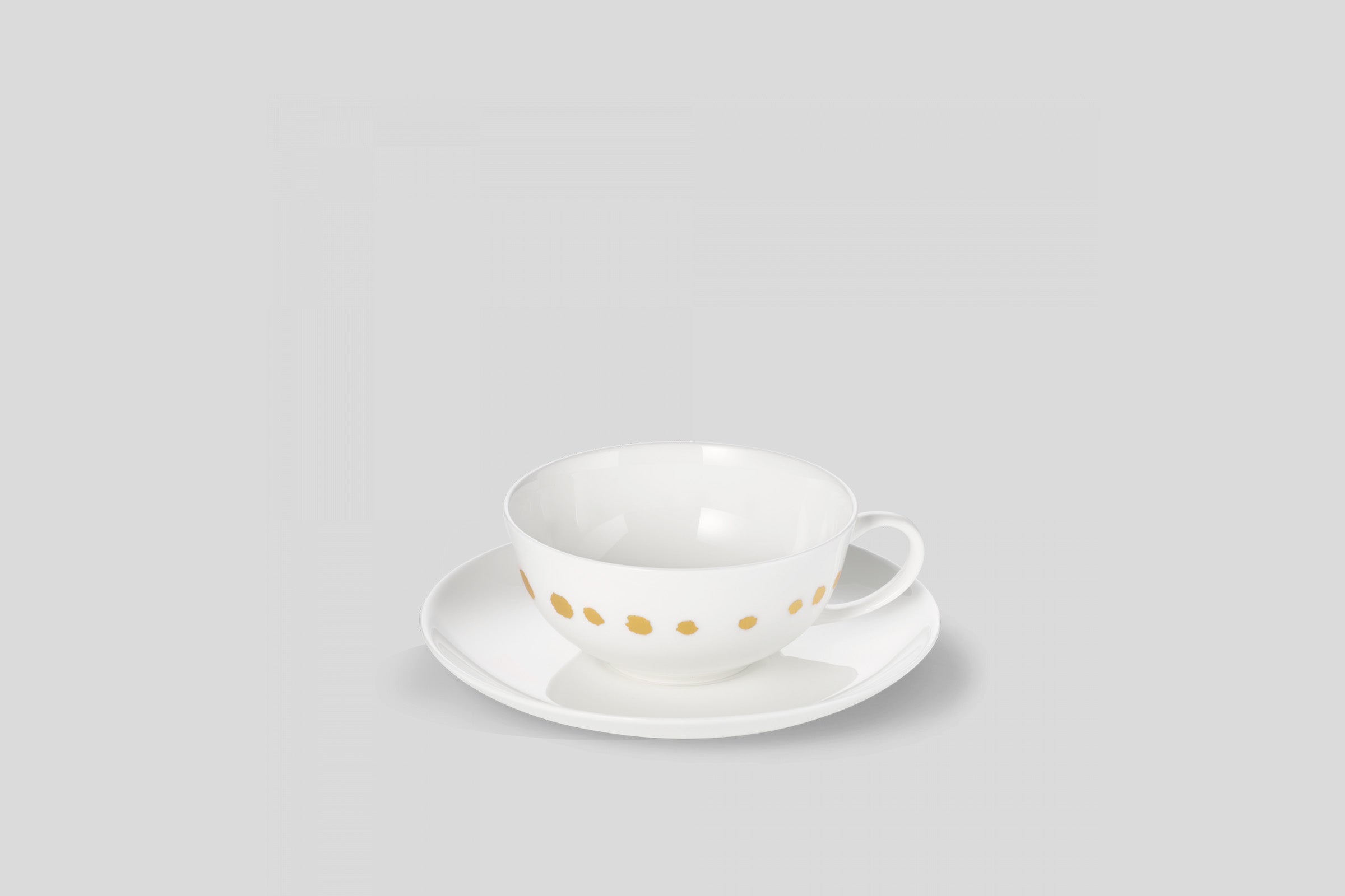 Designer-Luxury-Modern-Dibbern Golden Pearls Teacup & Saucer-Dibbern-White-Golden Pearls-Bodo Sperlein-Bone China-Designer-Luxury-Modern-Tasse-Becher-Kaffee Tasse